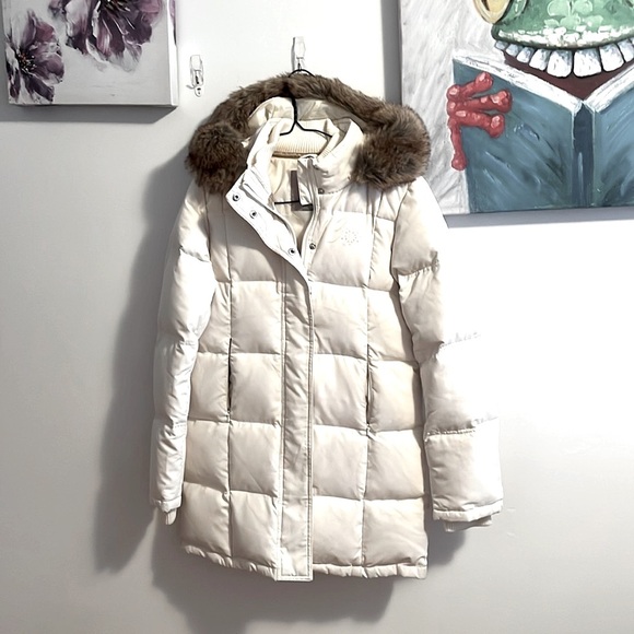 Giordano Goose down Long Puffer with Detachable hoodie and Fur trim- Medium - Picture 1 of 15